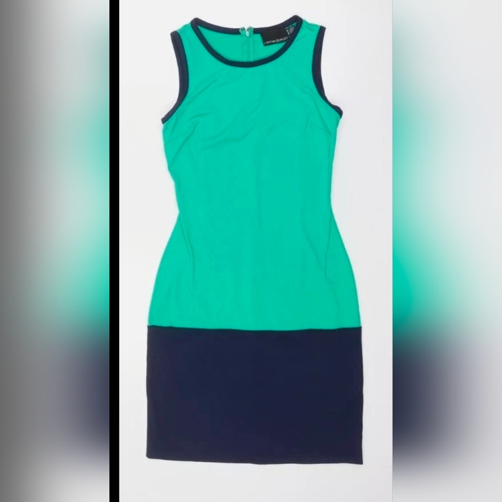 Cynthia Rowley Teal and Navy Mini Dress